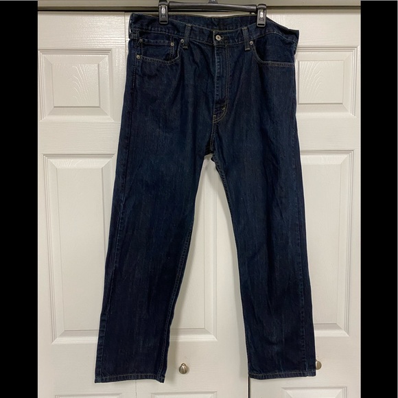 LEVI'S Strauss 505 Straight Fit Dark Wash Jeans W40x30L - Picture 5 of 15